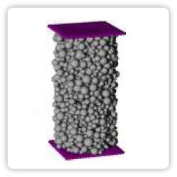 A cylindrical sample of concrete in EDEM