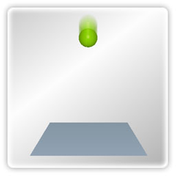 A particle falling in EDEM - wireframe